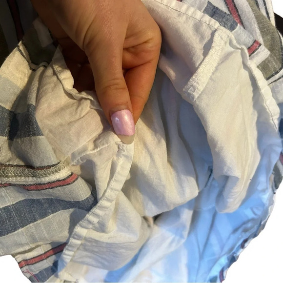 abercrombie & fitch blue white red green striped mini dress size XS pockets​ - Picture 6 of 12